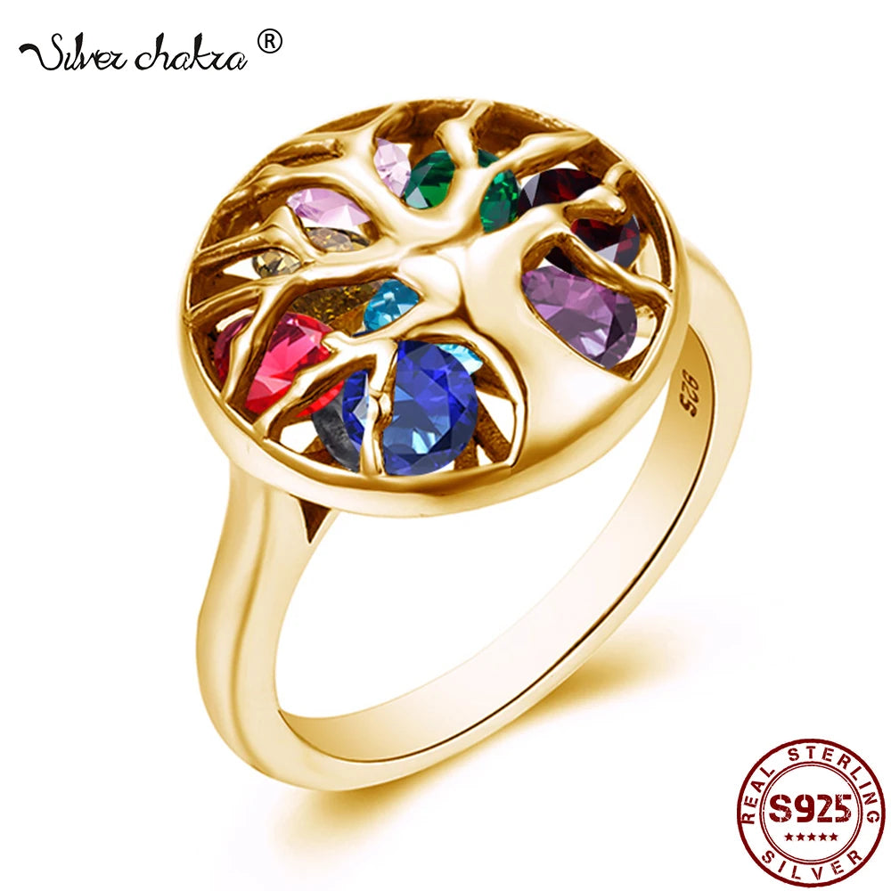 18K Gold Plated Sterling Silver Tree of Life Ring