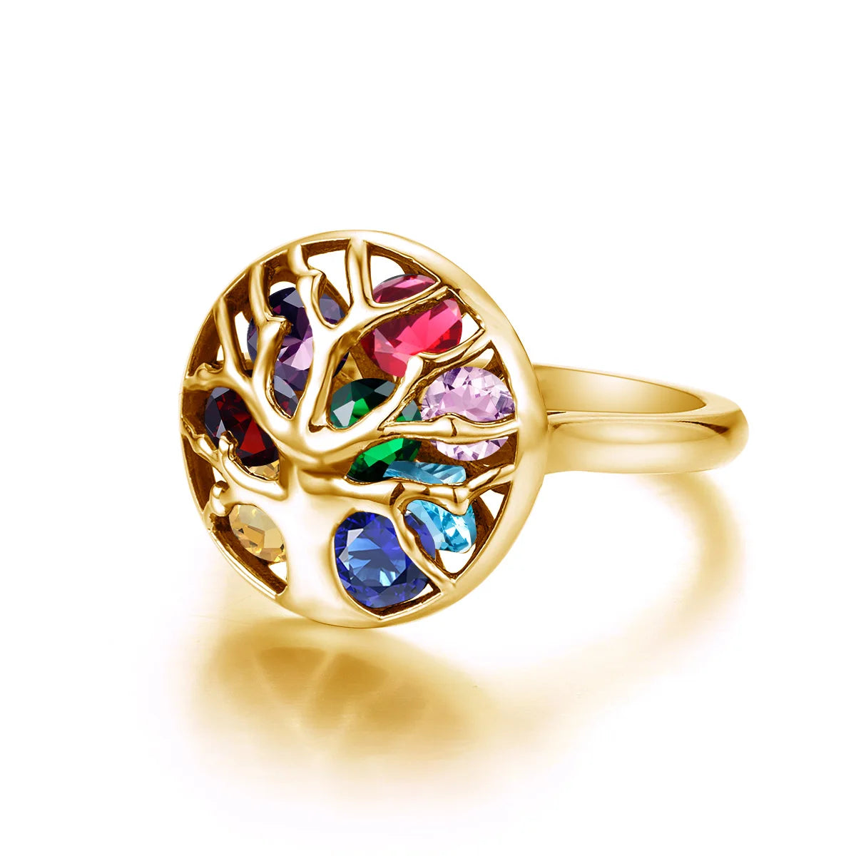 18K Gold Plated Sterling Silver Tree of Life Ring