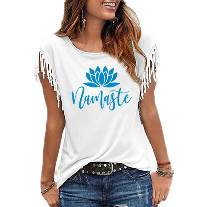 Namaste Tassel Sleeve T-Shirt