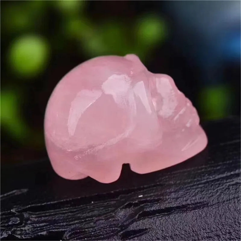 2" Natural Rose Quartz Crystal Skull