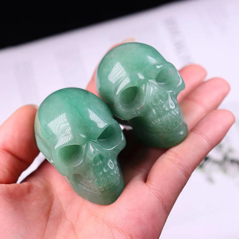 2" Natural Green Aventurine Crystal Skull