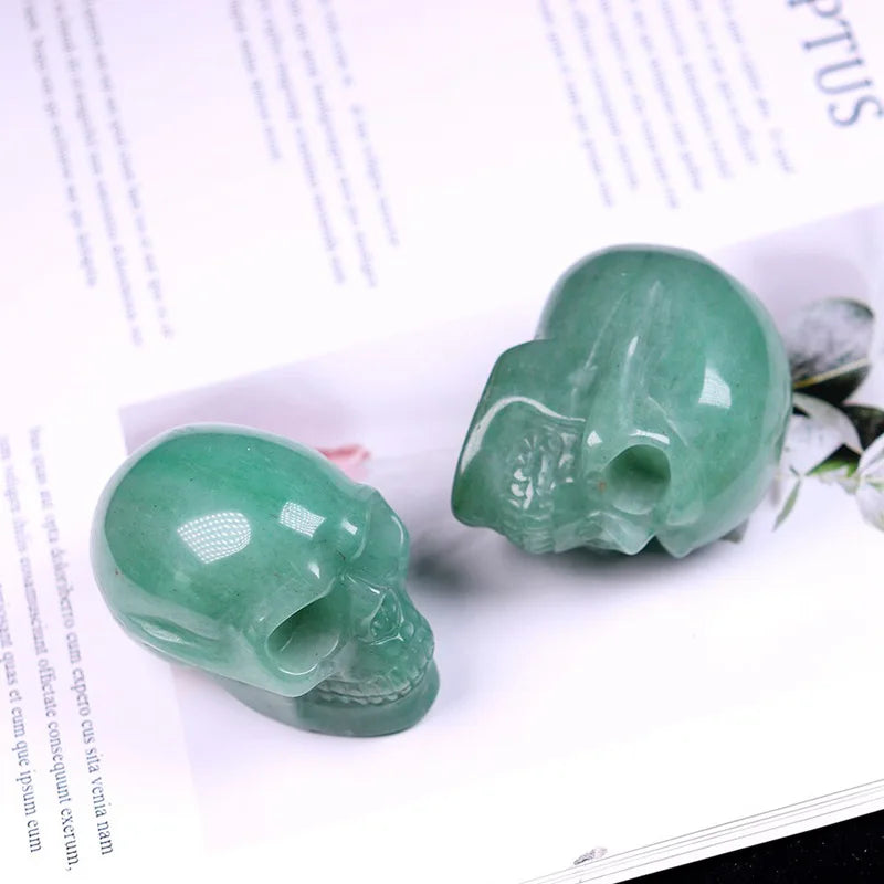 2" Natural Green Aventurine Crystal Skull