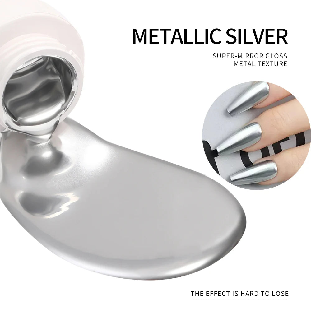 Silver/Gold Metal Gel Metallic Nail Polish