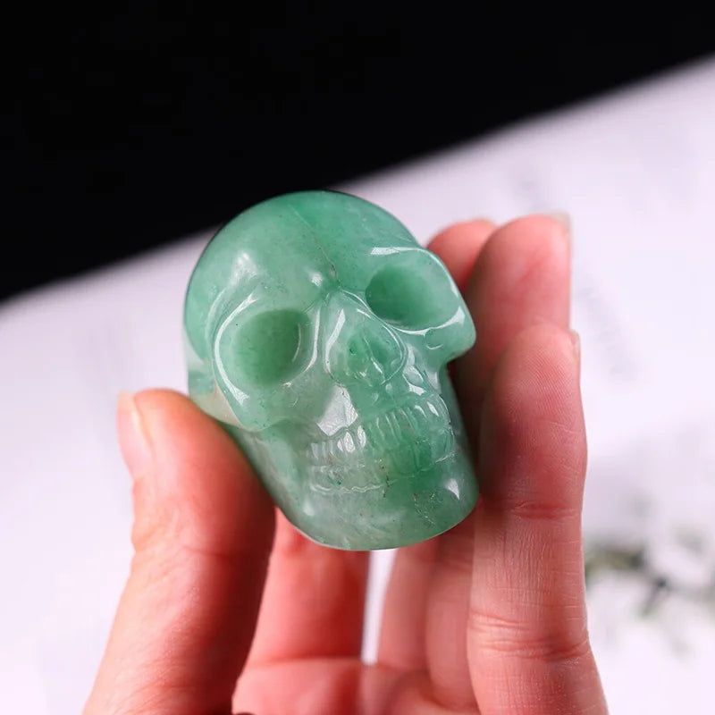 2" Natural Green Aventurine Crystal Skull