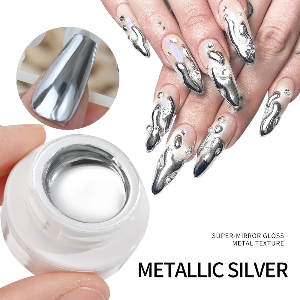 Silver/Gold Metal Gel Metallic Nail Polish